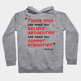 Voltaire Quote (Black/Red) Hoodie